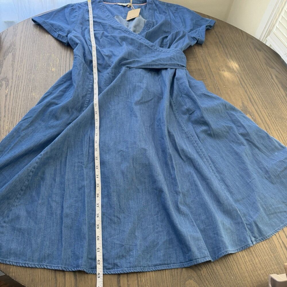Boden Womens Denim Dress Button Down Flare Skirt Size 18 Long NWT Summer Casual - Picture 8 of 9